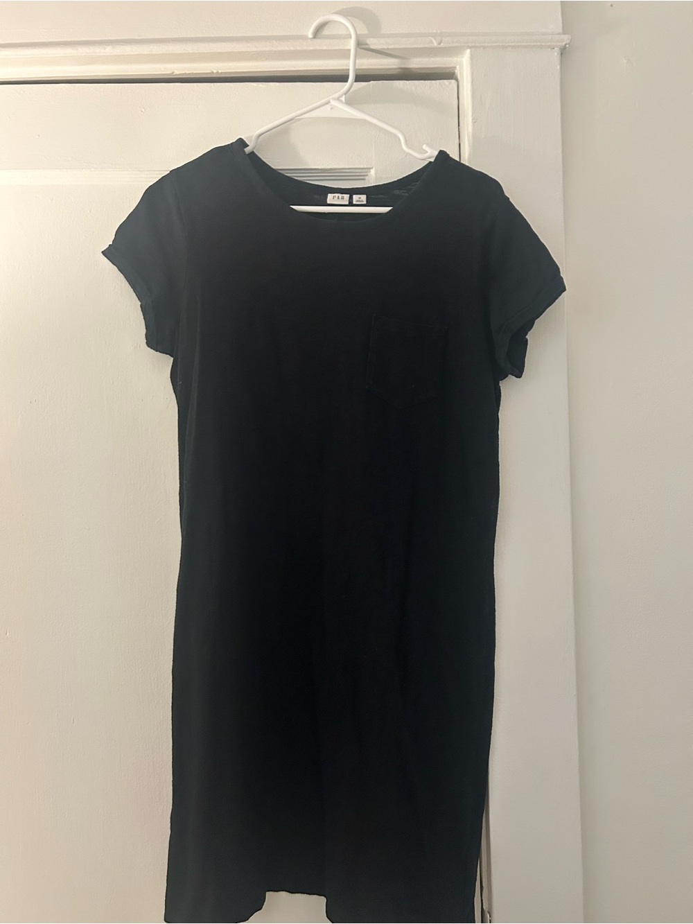 GAP Black Midi T-Shirt Dress with Chest Pocket